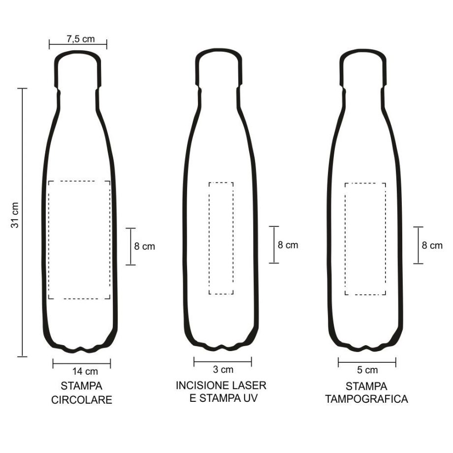 8701 Borraccia Termica 750 Ml Acciaio 304 Doppia Parete Colore Oro - immagine 3